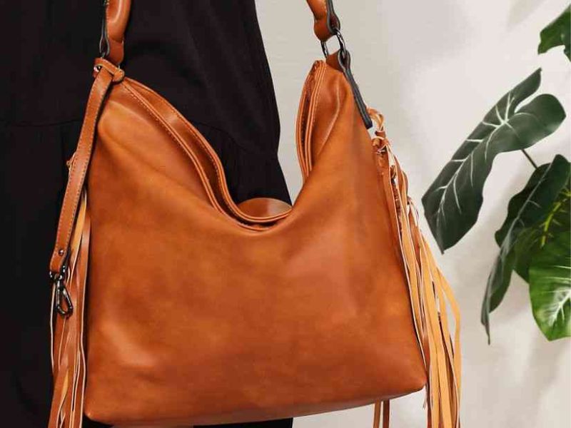 David Jones Square Woven Tote Handbag