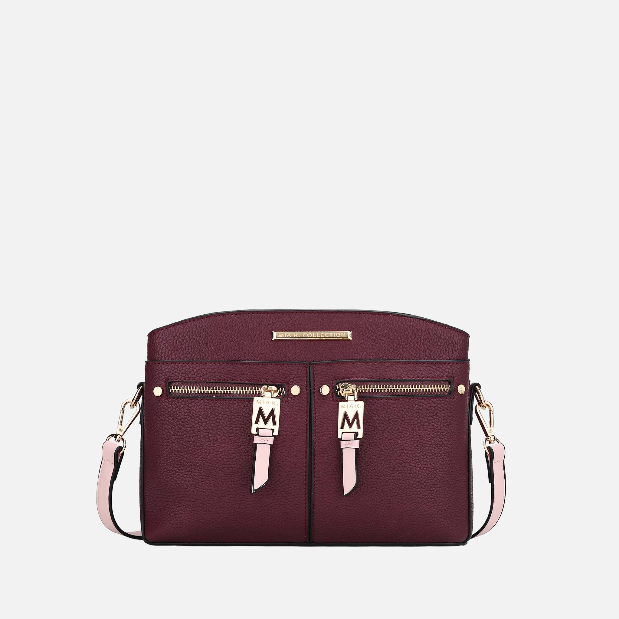 Petite-Fit Mia K. Zoely Crossbody | Vegan Leather, Six-Pocket Organization, Gold-Tone Hardware