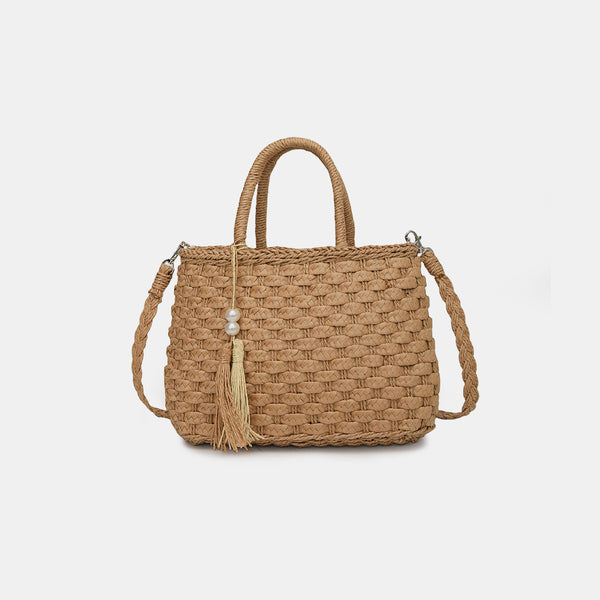 Braided Strap Paper Weave Shoulder Bag - Easy Reach for all your essentials!