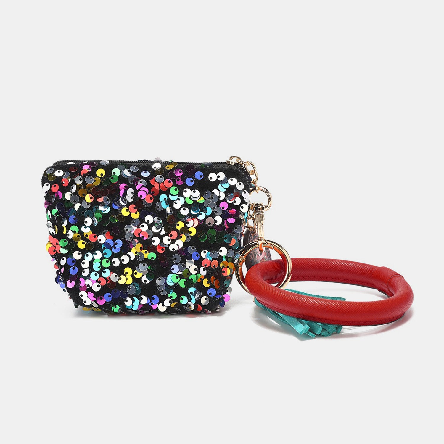 Nicole Lee USA Sequin Pouch Wristlet Keychain - All-Day Sparkle & Everyday Essentials!