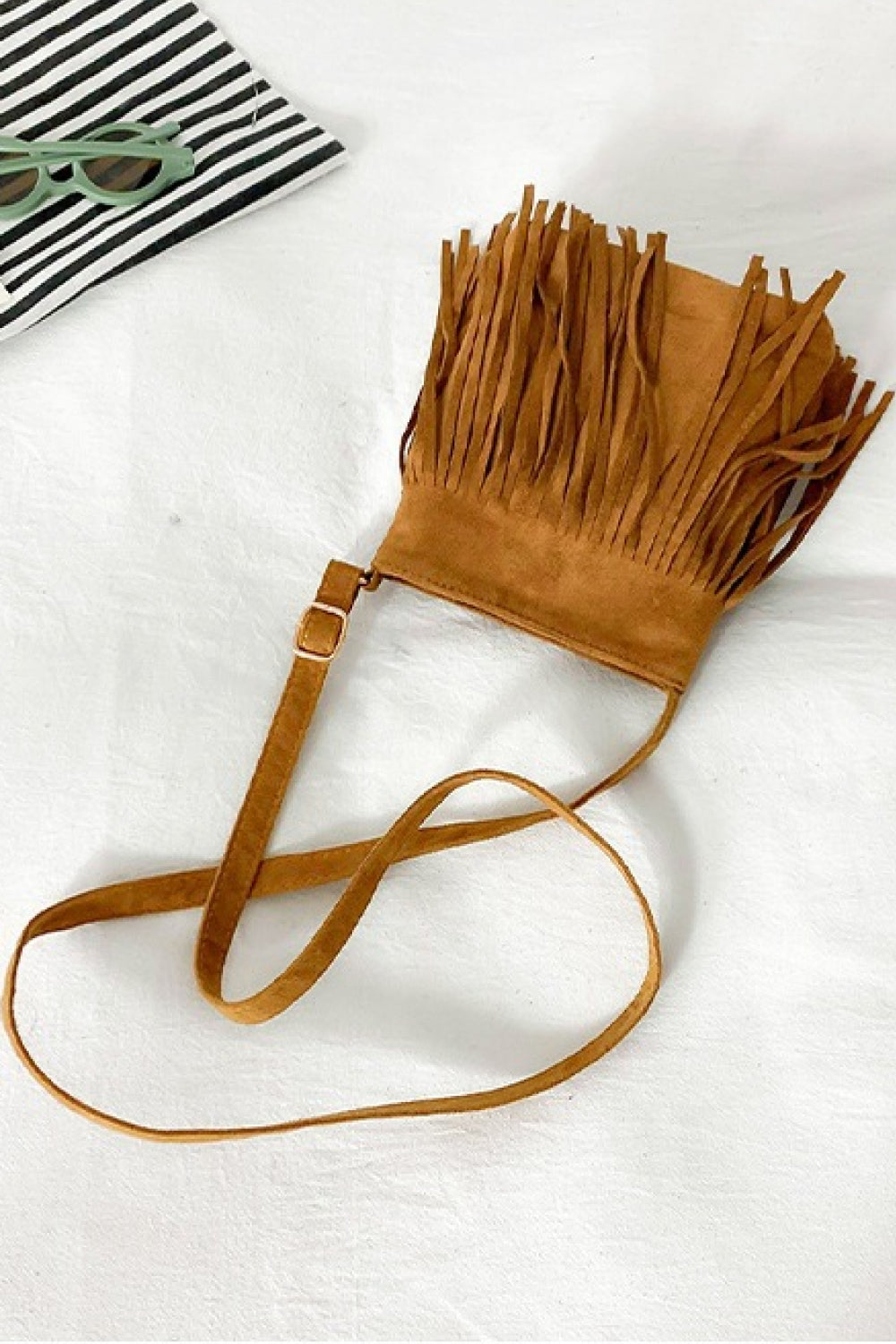 Adored Vegan Leather Crossbody Bag with Fringe - Flair for the Fashion-Forward Woman