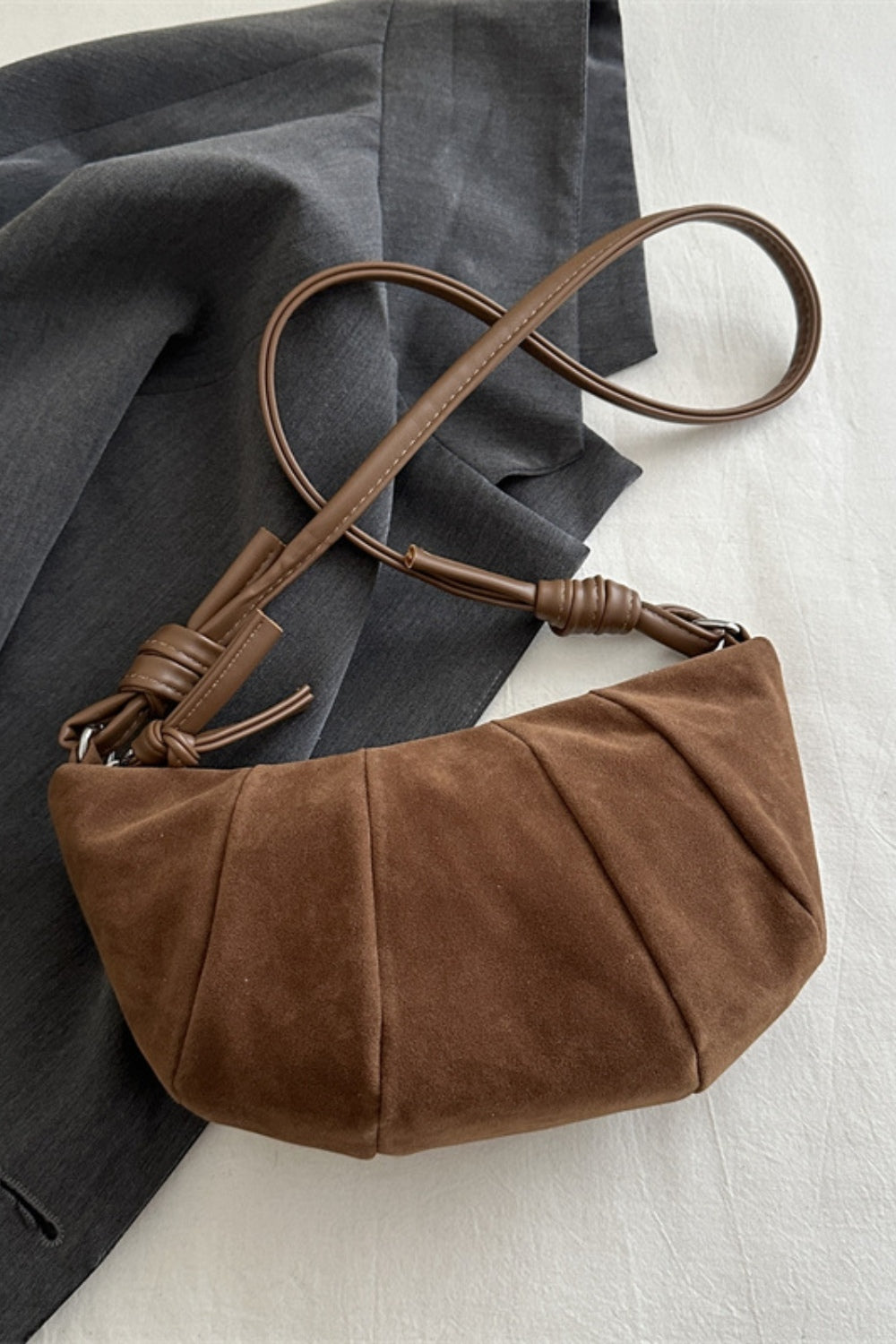 Suede Croissant Shape Shoulder Bag - Practical and Stylish!