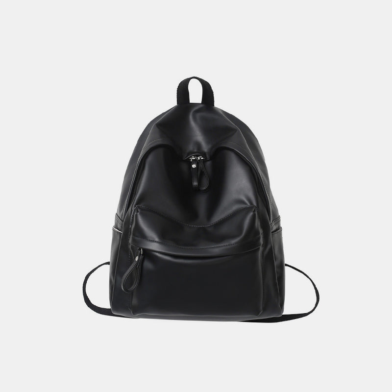 Vegan Leather Zip Backpack Bag - Stay organized and efficient!