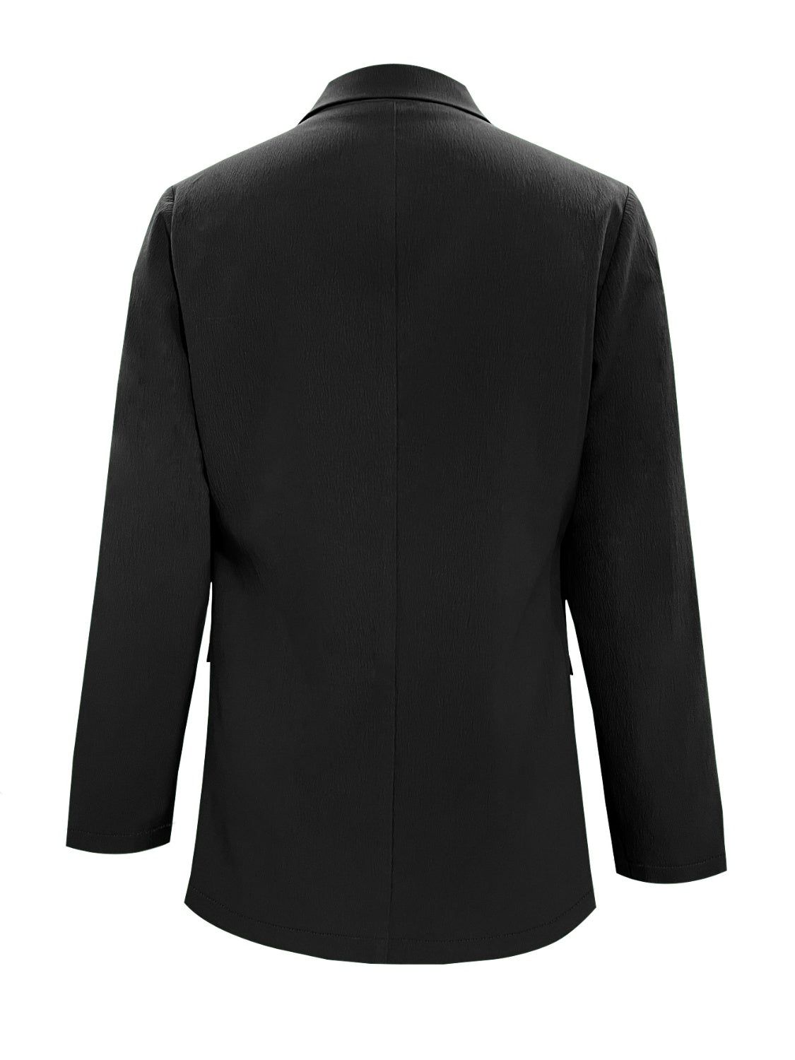 Lapel Collar Long Sleeve Blazer, Women's Buttoned, Polyester-Spandex, S-XL