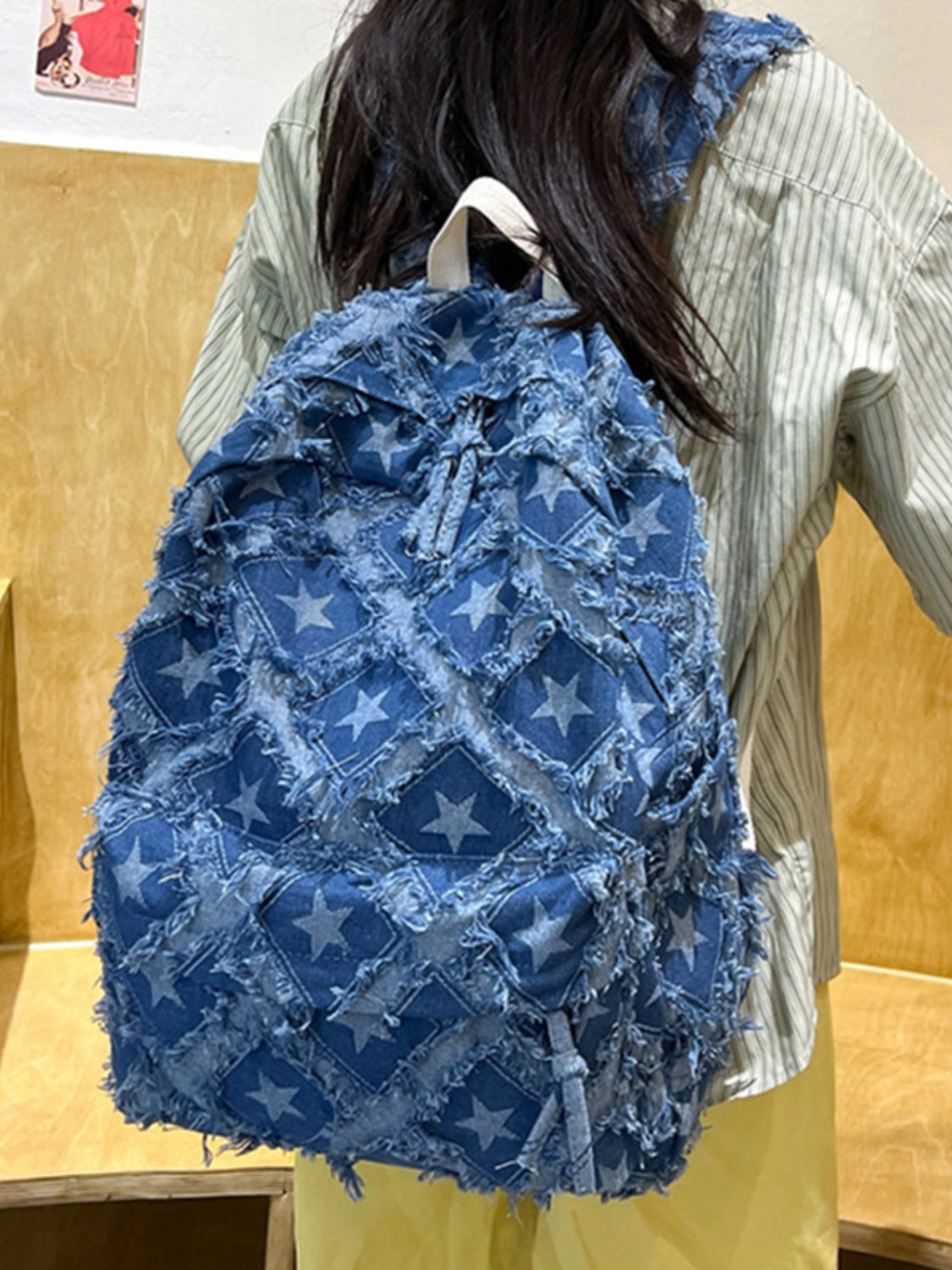 Star Denim Backpack Bag - Everyday Essentials & Busy Commuter!