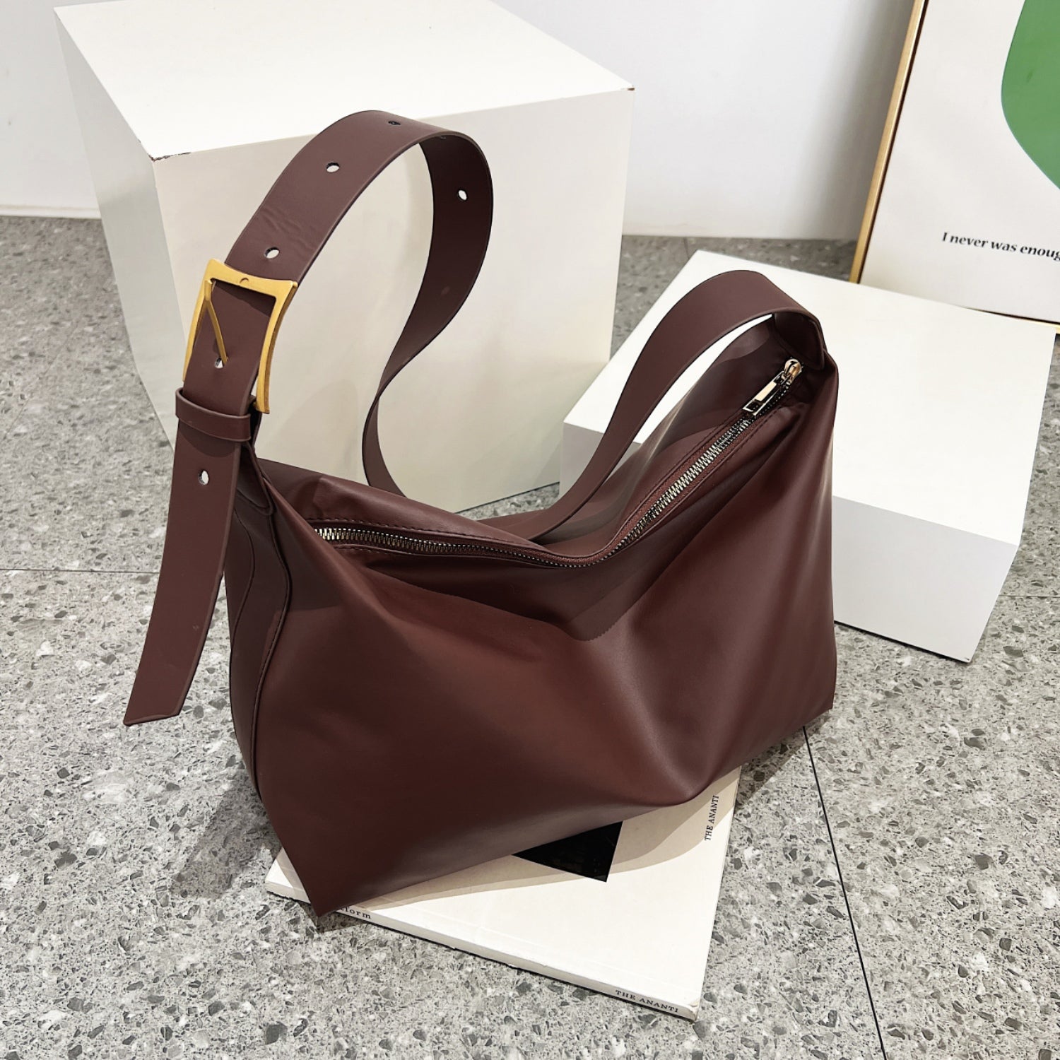 Adjustable Strap Vegan Leather Handbag - Eco-Conscious Comfort