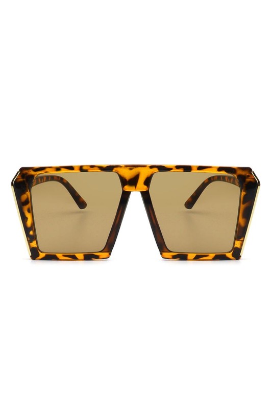 Oversized Square Sunglasses with PC Lenses and Plastic Metal Frame