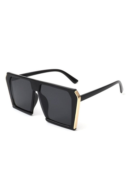 Oversized Square Sunglasses with PC Lenses and Plastic Metal Frame