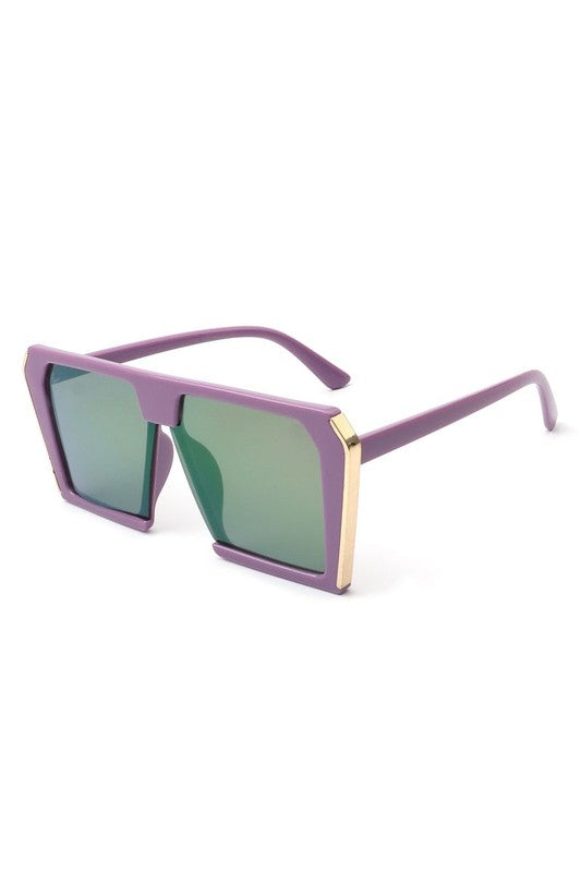 Oversized Square Sunglasses with PC Lenses and Plastic Metal Frame