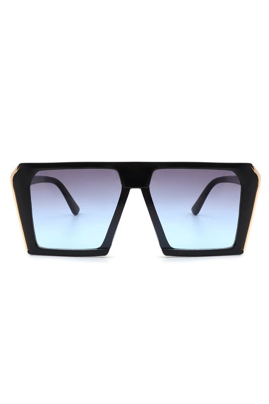 Oversized Square Sunglasses with PC Lenses and Plastic Metal Frame