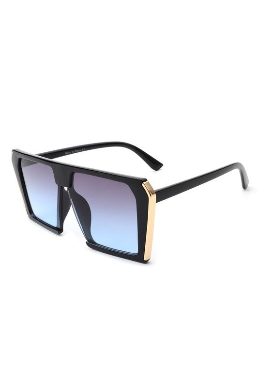 Oversized Square Sunglasses with PC Lenses and Plastic Metal Frame