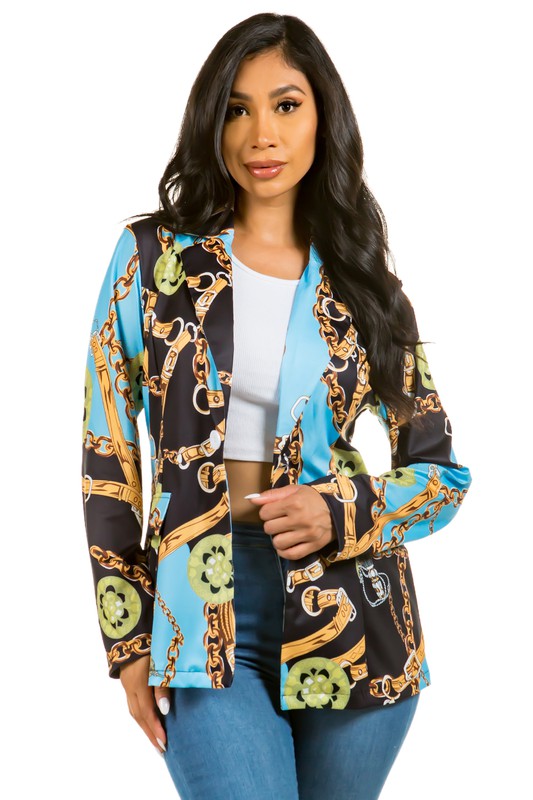 Single-Breasted Blazer with Peaked Lapel and Side Pockets for Women in Polyester for Effortless Style