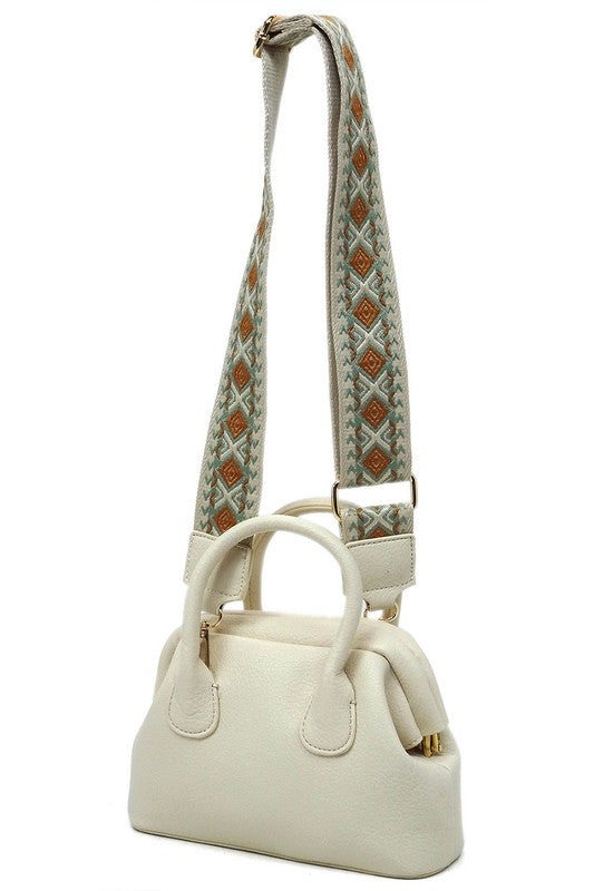 Spring Frame Doctors Satchel Crossbody Bag Vegan Leather Gold Hardware