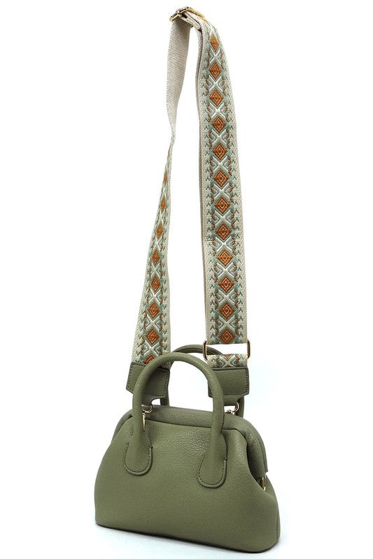 Spring Frame Doctors Satchel Crossbody Bag Vegan Leather Gold Hardware
