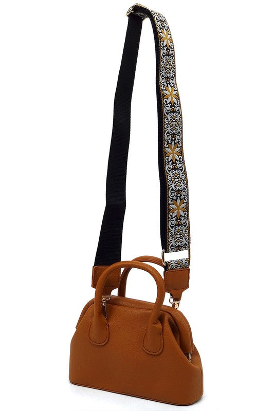 Spring Frame Doctors Satchel Crossbody Bag Vegan Leather Gold Hardware