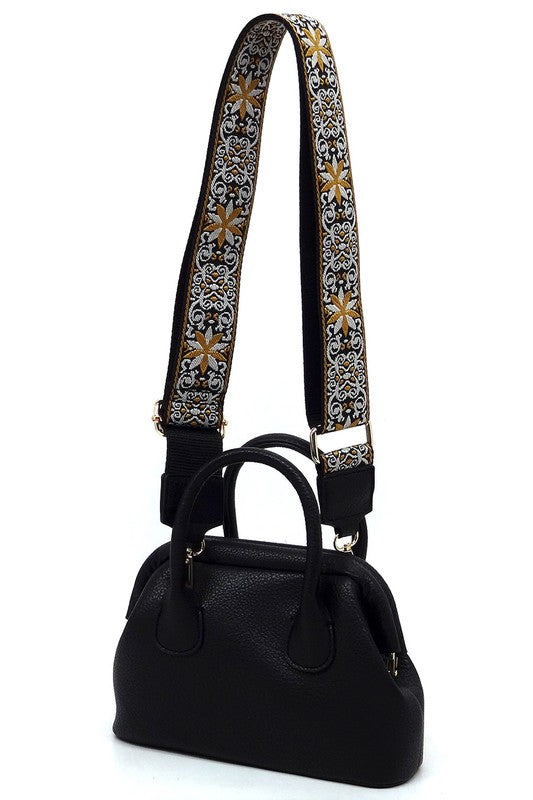 Spring Frame Doctors Satchel Crossbody Bag Vegan Leather Gold Hardware