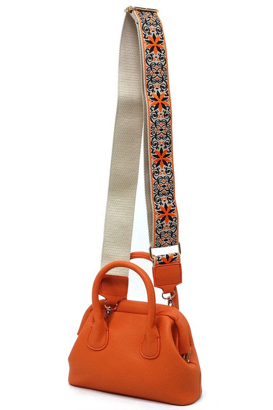 Spring Frame Doctors Satchel Crossbody Bag Vegan Leather Gold Hardware