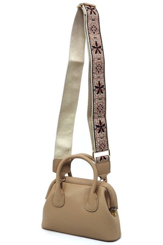 Spring Frame Doctors Satchel Crossbody Bag Vegan Leather Gold Hardware