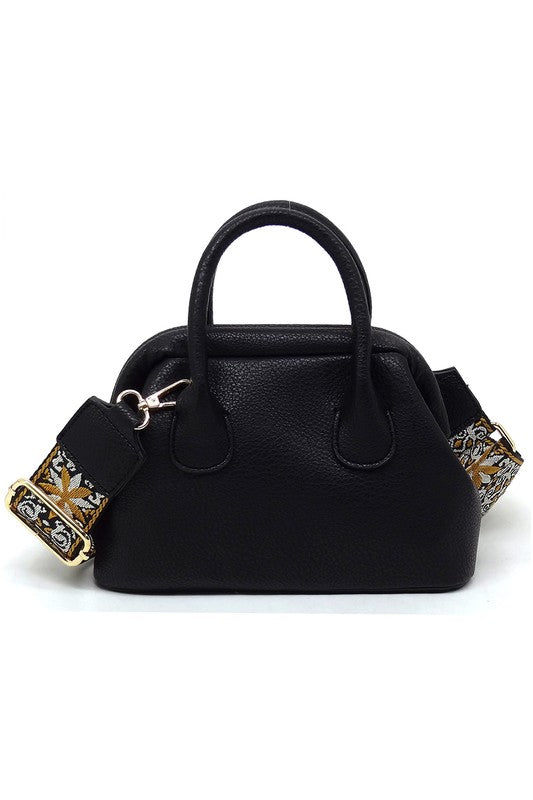 Spring Frame Doctors Satchel Crossbody Bag Vegan Leather Gold Hardware