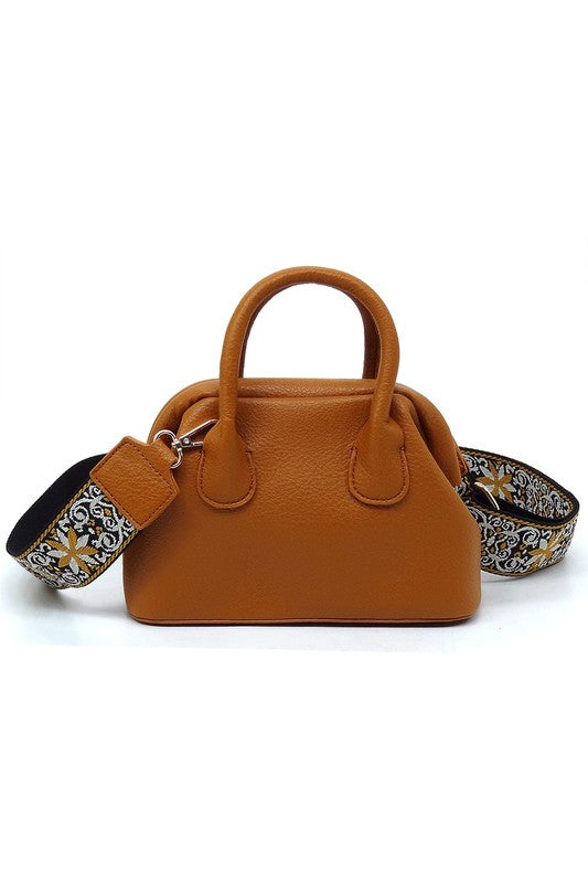 Spring Frame Doctors Satchel Crossbody Bag Vegan Leather Gold Hardware