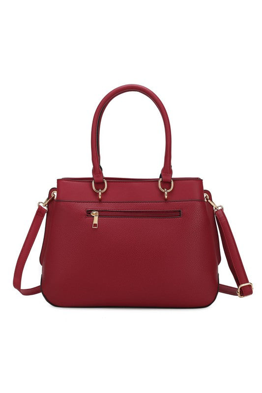MKF Collection Gardenia Tote Handbag Vegan Leather Gold-tone Hardware 13W x 10H x 4.5D Zipper Closure Dust Bag Included
