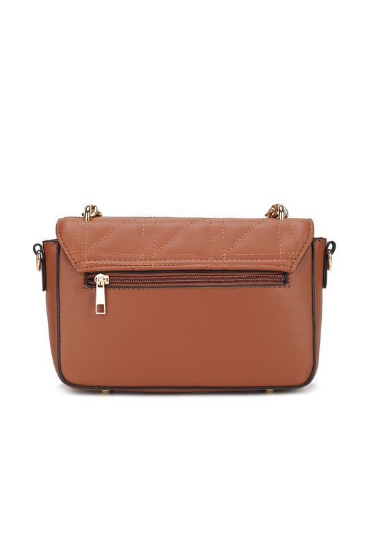 MKF Collection Arabella Shoulder Handbag Vegan Leather Gold-Tone Hardware Adjustable Strap Zipper Pocket Dimensions 9x6x3