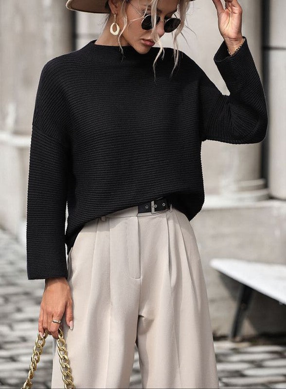 Knit ribbed sweater