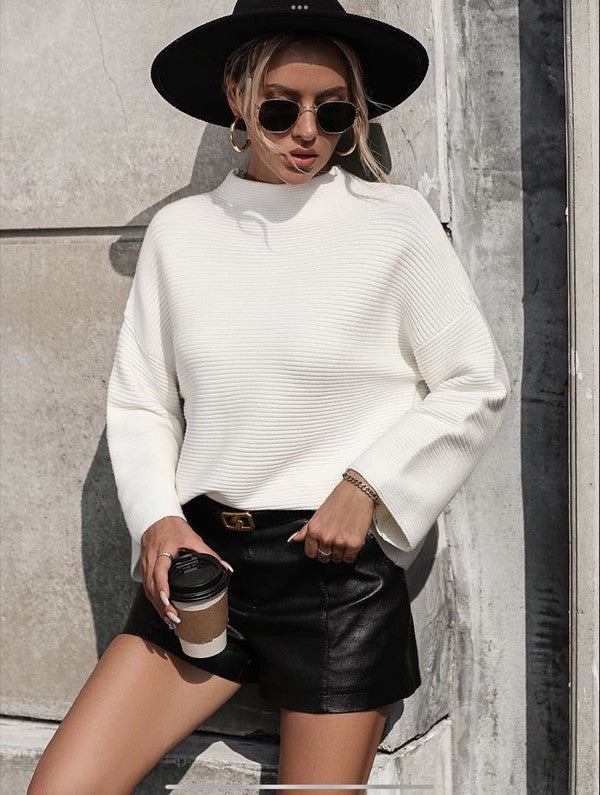 Knit ribbed sweater