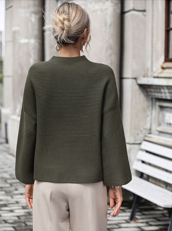 Knit ribbed sweater
