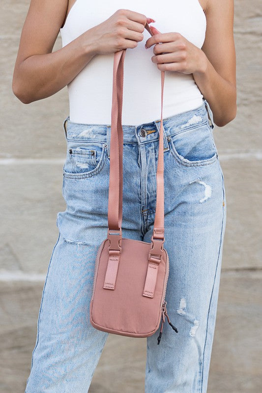 Eva Crossbody Bag with Removable Coin Pouch Adjustable Strap Zipper Closure Easy Wipe Nylon Multiple Pockets