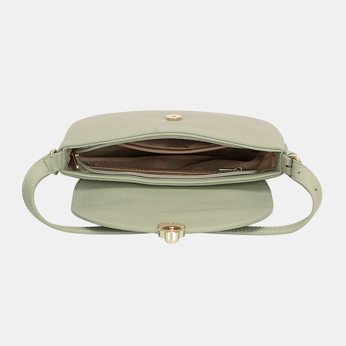 David Jones Metal Buckle Shoulder Bag - Touch of edginess and sophistication!