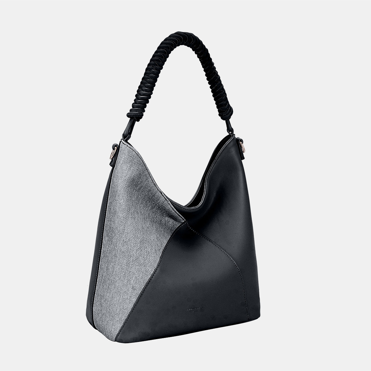 David Jones Woven Handle Vegan Leather Handbag - Sophistication Meets Functionality!