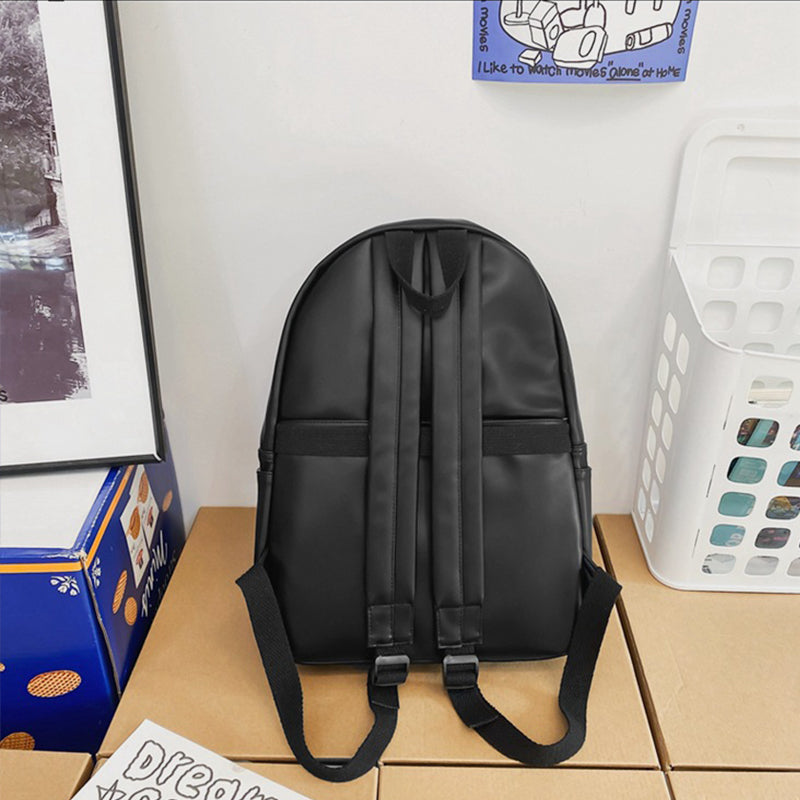 Vegan Leather Zip Backpack Bag - Stay organized and efficient!