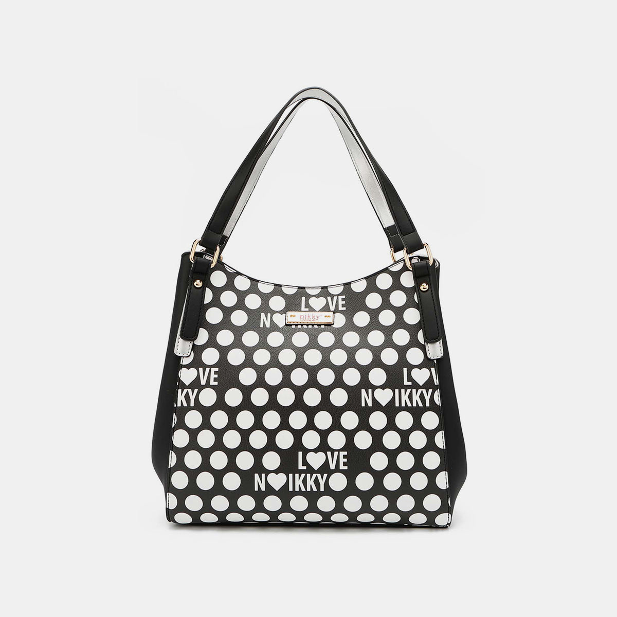 Nicole Lee USA Contrast Polka Dot Handbag - Elevate Your Style with Playful Polka Dots!