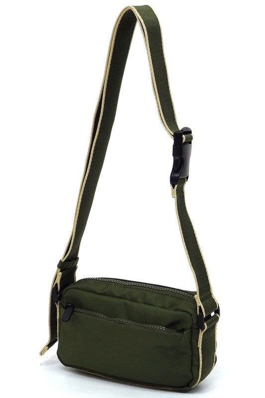 Nylon Crossbody Fanny Pack Bag with Adjustable Strap and Zip Closure