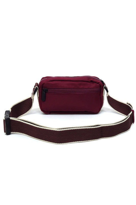 Nylon Crossbody Fanny Pack Bag with Adjustable Strap and Zip Closure