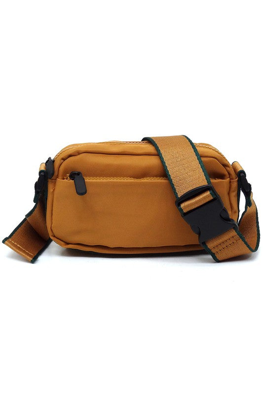 Nylon Crossbody Fanny Pack Bag with Adjustable Strap and Zip Closure