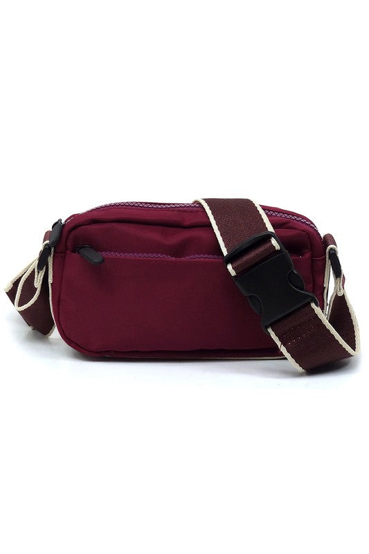 Nylon Crossbody Fanny Pack Bag with Adjustable Strap and Zip Closure