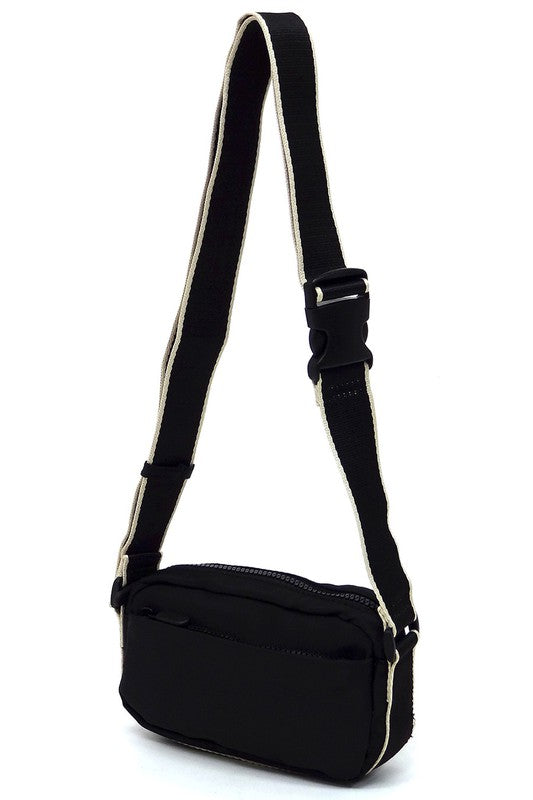 Nylon Crossbody Fanny Pack Bag with Adjustable Strap and Zip Closure