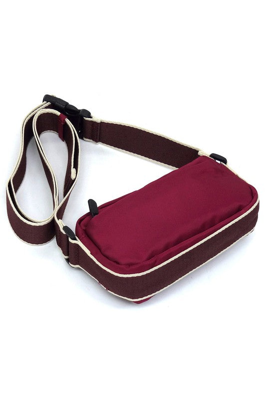 Nylon Crossbody Fanny Pack Bag with Adjustable Strap and Zip Closure