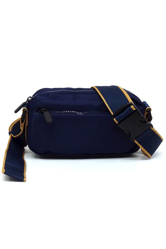 Nylon Crossbody Fanny Pack Bag with Adjustable Strap and Zip Closure