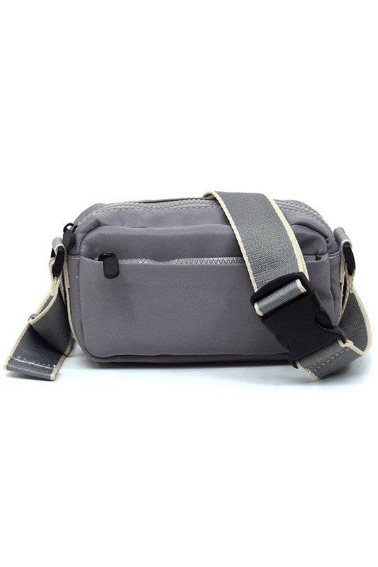 Nylon Crossbody Fanny Pack Bag with Adjustable Strap and Zip Closure