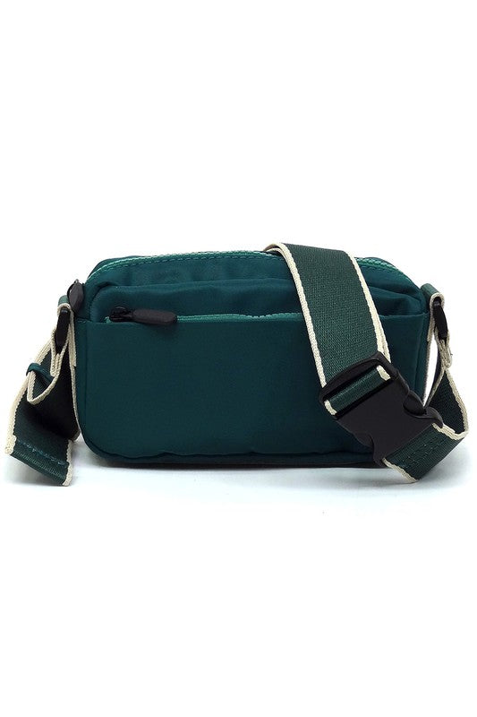 Nylon Crossbody Fanny Pack Bag with Adjustable Strap and Zip Closure