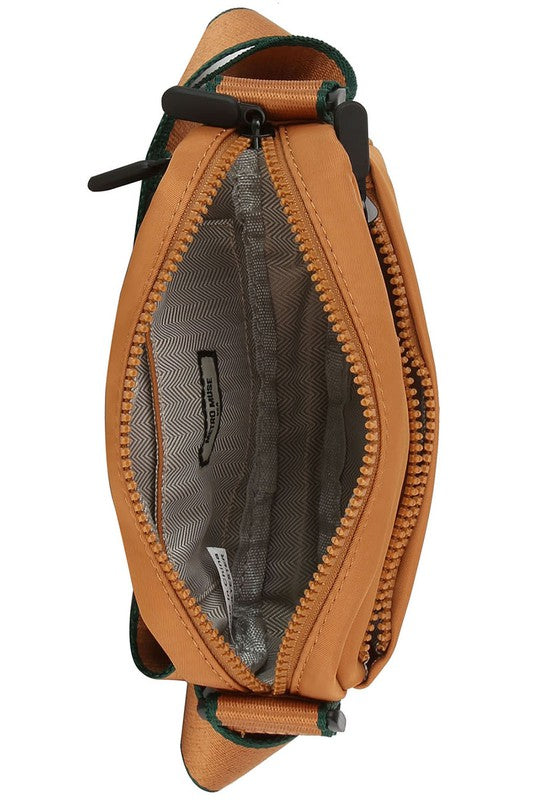 Nylon Crossbody Fanny Pack Bag with Adjustable Strap and Zip Closure