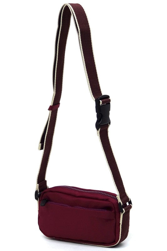 Nylon Crossbody Fanny Pack Bag with Adjustable Strap and Zip Closure