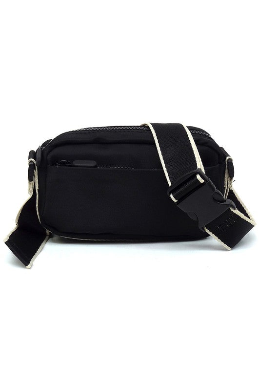 Nylon Crossbody Fanny Pack Bag with Adjustable Strap and Zip Closure