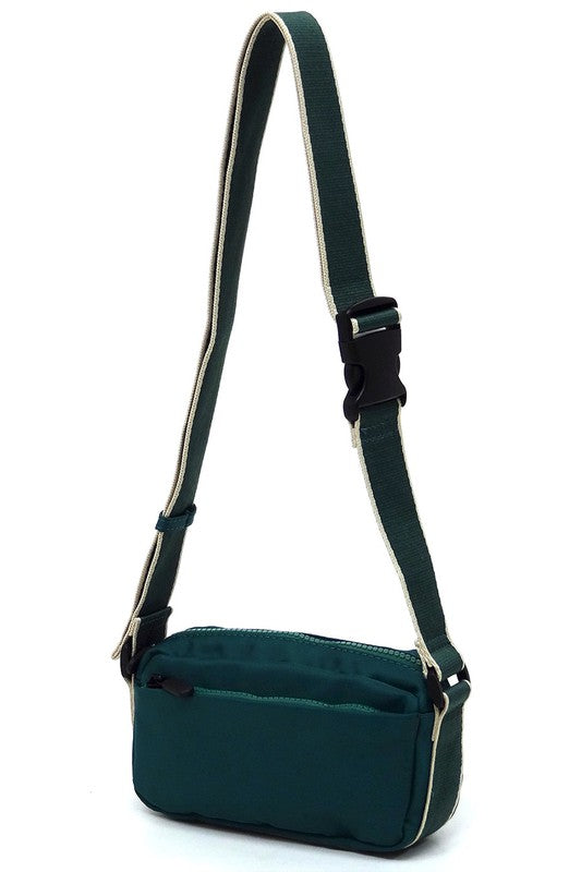 Nylon Crossbody Fanny Pack Bag with Adjustable Strap and Zip Closure