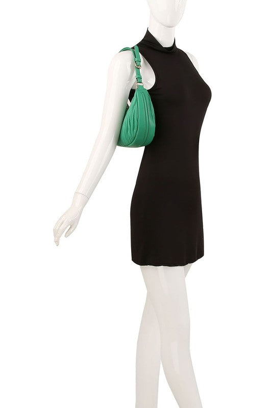 Chevron Quilted Hobo Bag Faux Vegan Leather Zip Top Closure Adjustable Strap