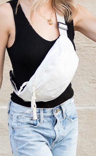 Marisa Nylon Crescent Sling Bag Fanny Pack with Adjustable Strap Zipper Closure Multiple Pockets