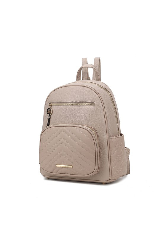 MKF Collection Romana Backpack Vegan Leather 13" W 13" H 5" D Zipper Closure Gold-tone Hardware Multiple Pockets